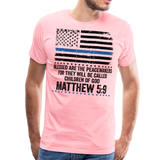 Blessed Are The Peacemakers Men's Premium T-Shirt (CK1842) - pink