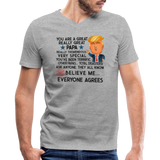 Trump Papa Men's V-Neck T-Shirt by Canvas - heather gray