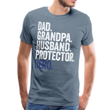 Dad. Grandpa. Husband. Protector. Hero. Men's Premium T-Shirt - steel blue