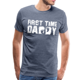 First Time Daddy Men's Premium T-Shirt (CK1496) - heather blue