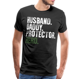 Husband Daddy Protector Hero Men's Premium T-Shirt (CK1867) - black