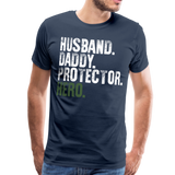 Husband Daddy Protector Hero Men's Premium T-Shirt (CK1867) - navy