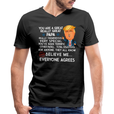 Papa Trump Men's V-Neck T-Shirt by Canvas - black