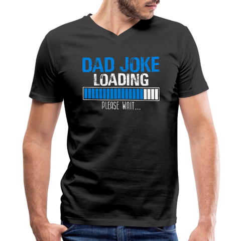 Dad Joke Loading Please Wait Men's V-Neck T-Shirt by Canvas - black