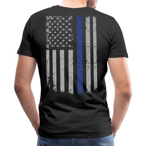 Daddy Husband Protector Hero Flag on Back Men's Premium T-Shirt - black