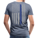 Daddy Husband Protector Hero Flag on Back Men's Premium T-Shirt - heather blue