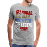 Granddad Austin with Date Men's Premium T-Shirt - heather gray