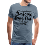 Awesome Bonus Dad Men's Premium T-Shirt - steel blue