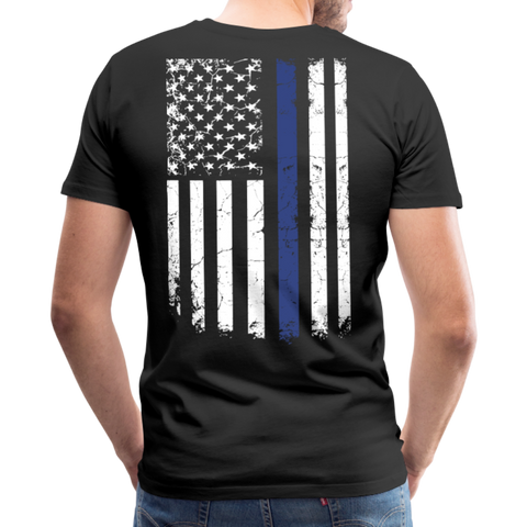 Daddy Husband Protector Hero American Flag Men's Premium T-Shirt (CK1872) - black