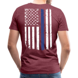 Daddy Husband Protector Hero American Flag Men's Premium T-Shirt (CK1872) - heather burgundy