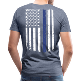 Daddy Husband Protector Hero American Flag Men's Premium T-Shirt (CK1872) - heather blue
