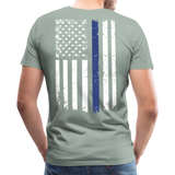 Daddy Husband Protector Hero American Flag Men's Premium T-Shirt (CK1872) - steel green