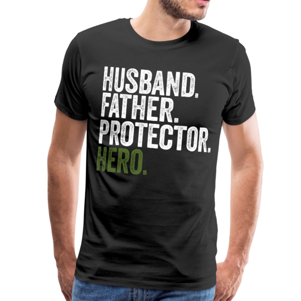 Husband Father Protector Hero Men's Premium T-Shirt (CK1884) - black
