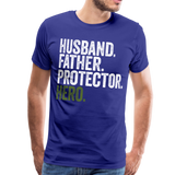 Husband Father Protector Hero Men's Premium T-Shirt (CK1884) - royal blue