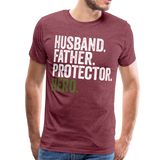 Husband Father Protector Hero Men's Premium T-Shirt (CK1884) - heather burgundy