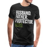 Husband Father Protector Hero Men's Premium T-Shirt (CK1884) - charcoal gray