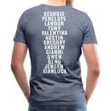 Custom Papou Names on Back Men's Premium T-Shirt - heather blue