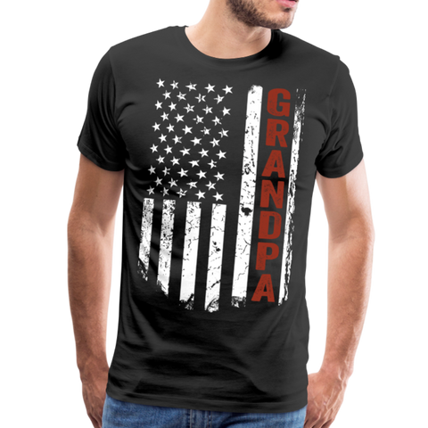American Grandpa Flag Men's Premium T-Shirt (Ck1236) updated - black