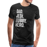 Dad Jedi Hubby Hero Men's Premium T-Shirt - charcoal gray
