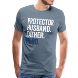 Protector Husband Father Hero Men's Premium T-Shirt - steel blue