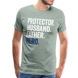 Protector Husband Father Hero Men's Premium T-Shirt - steel green
