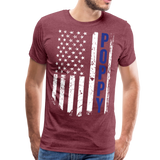 American Flag Poppy Men's Premium T-Shirt (CK1888) - heather burgundy