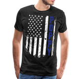 American Flag Poppy Men's Premium T-Shirt (CK1888) - charcoal gray