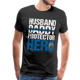 Husband Daddy Protector Hero Men's Premium T-Shirt (CK1861) - black