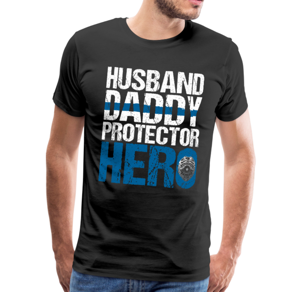 Husband Daddy Protector Hero Men's Premium T-Shirt (CK1861) - black