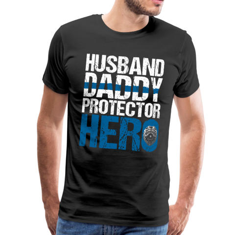 Husband Daddy Protector Hero Men's Premium T-Shirt (CK1861) - black