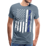 American Flag Papa Men's Premium T-Shirt (CK1894) - steel blue