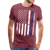American Flag Papa Men's Premium T-Shirt (CK1894) - heather burgundy