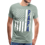 American Flag Papa Men's Premium T-Shirt (CK1894) - steel green