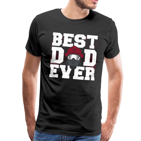 Best Dad Ever Firefighter Men's Premium T-Shirt (CK1849) - black