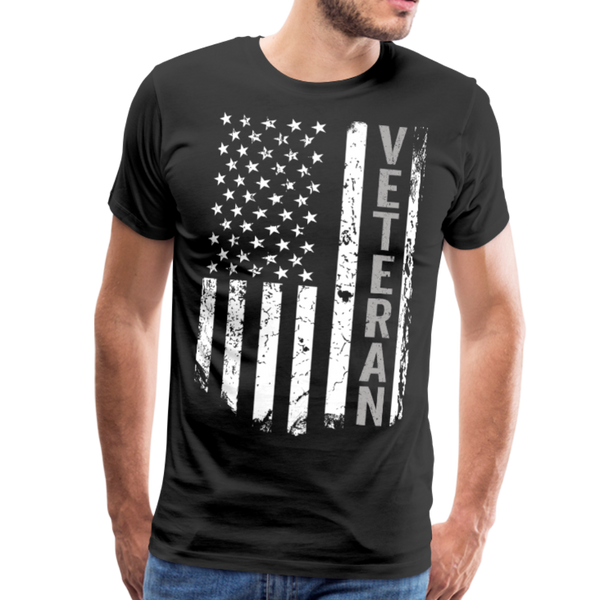 American Flag Veteran Men's Premium T-Shirt (CK1896) - black