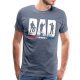 Dad The Veteran The Myth The Legend Men's Premium T-Shirt (Ck2001) - heather blue