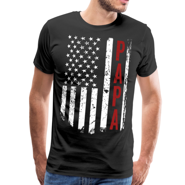 American Flag Papa Men's Premium T-Shirt (CK1900) - black