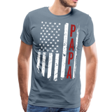 American Flag Papa Men's Premium T-Shirt (CK1900) - steel blue