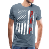American Flag Pa P Men's Premium T-Shirt (CK1898) - steel blue