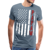 American Flag Papaw Men's Premium T-Shirt (CK1899) - steel blue