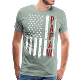 American Flag Papaw Men's Premium T-Shirt (CK1899) - steel green