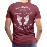 My Daughters are my Guardian Angels Men's Premium T-Shirt - heather burgundy