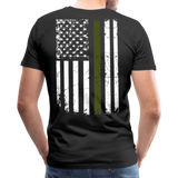 Daddy Hero Protector Hero Military Green Flag on Back Men's Premium T-Shirt - black