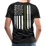 Daddy Hero Protector Hero Military Green Flag on Back Men's Premium T-Shirt - charcoal gray