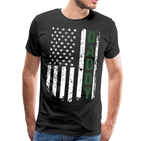 Daddy American Flag Men's Premium T-Shirt - Hunter Green - black