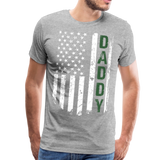 Daddy American Flag Men's Premium T-Shirt - Hunter Green - heather gray