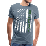 Daddy American Flag Men's Premium T-Shirt - Hunter Green - steel blue