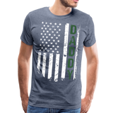 Daddy American Flag Men's Premium T-Shirt - Hunter Green - heather blue