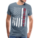 Daddy American Flag Men's Premium T-Shirt (CK1512) - steel blue