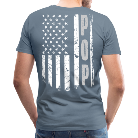 American Flag Pop Men's Premium T-Shirt (CK1917) - steel blue